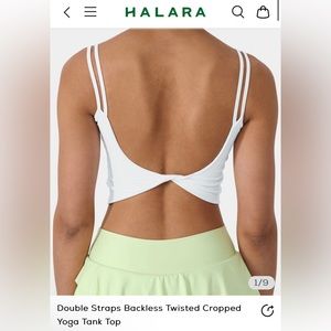 NWT Double Straps Backless Twisted Cropped Yoga Tank Top